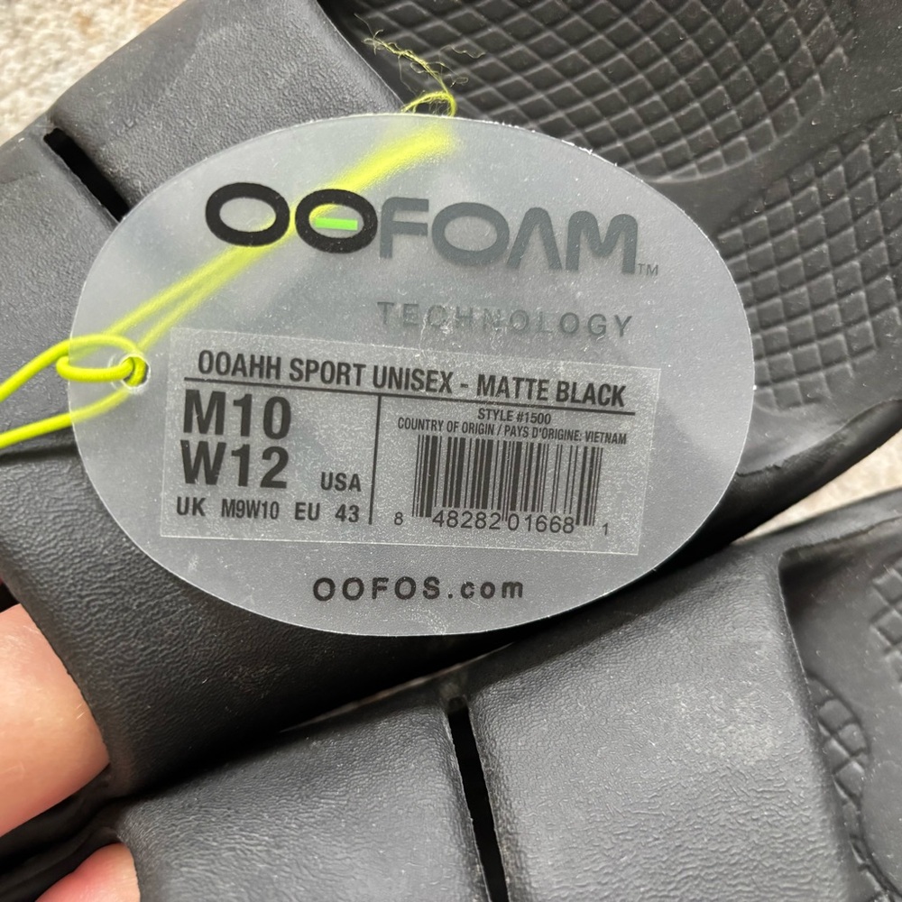 OOFOS NWT OOAHH SLIDE SANDAL Black Recovery Slides Comfy M10/W12 Unisex - Picture 5 of 6
